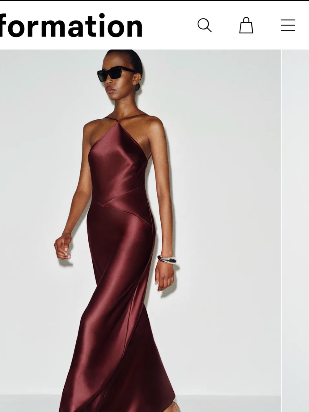 Reformation Elegant Burgundy Satin Evening Gown